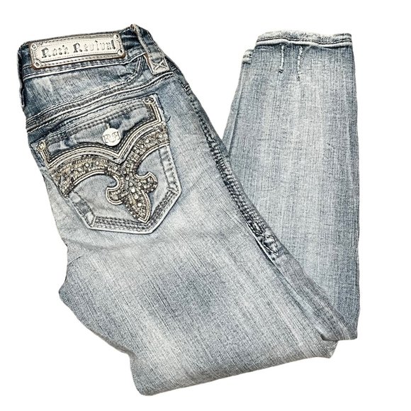 Rock Revival 25 Rima Ankle Length Skinny Distressed Jeans - Picture 1 of 13